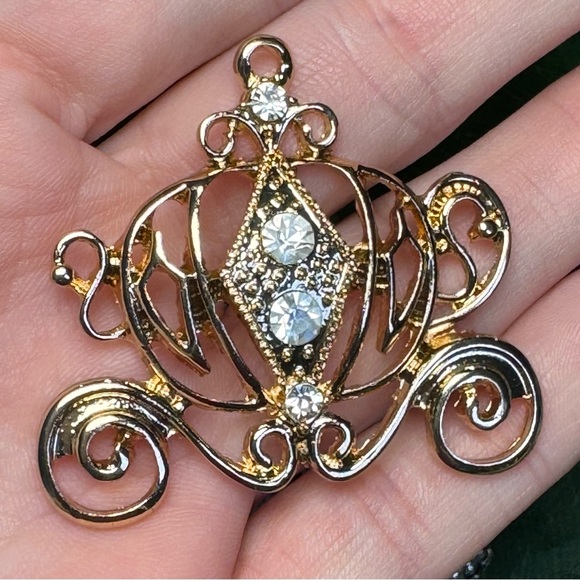 NEW Large Rhinestone Cinderella Carriage Pendant diy Jewelry Making Charm - Picture 8 of 14